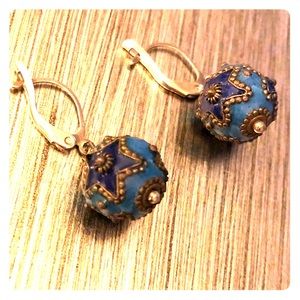 Blue Cloisonné Earrings